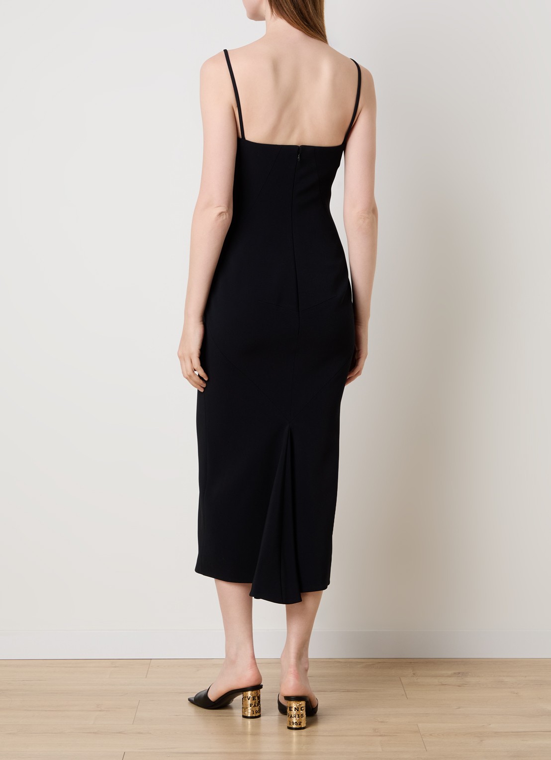 Givenchy Sliced midi jurk  - achterkant zwart