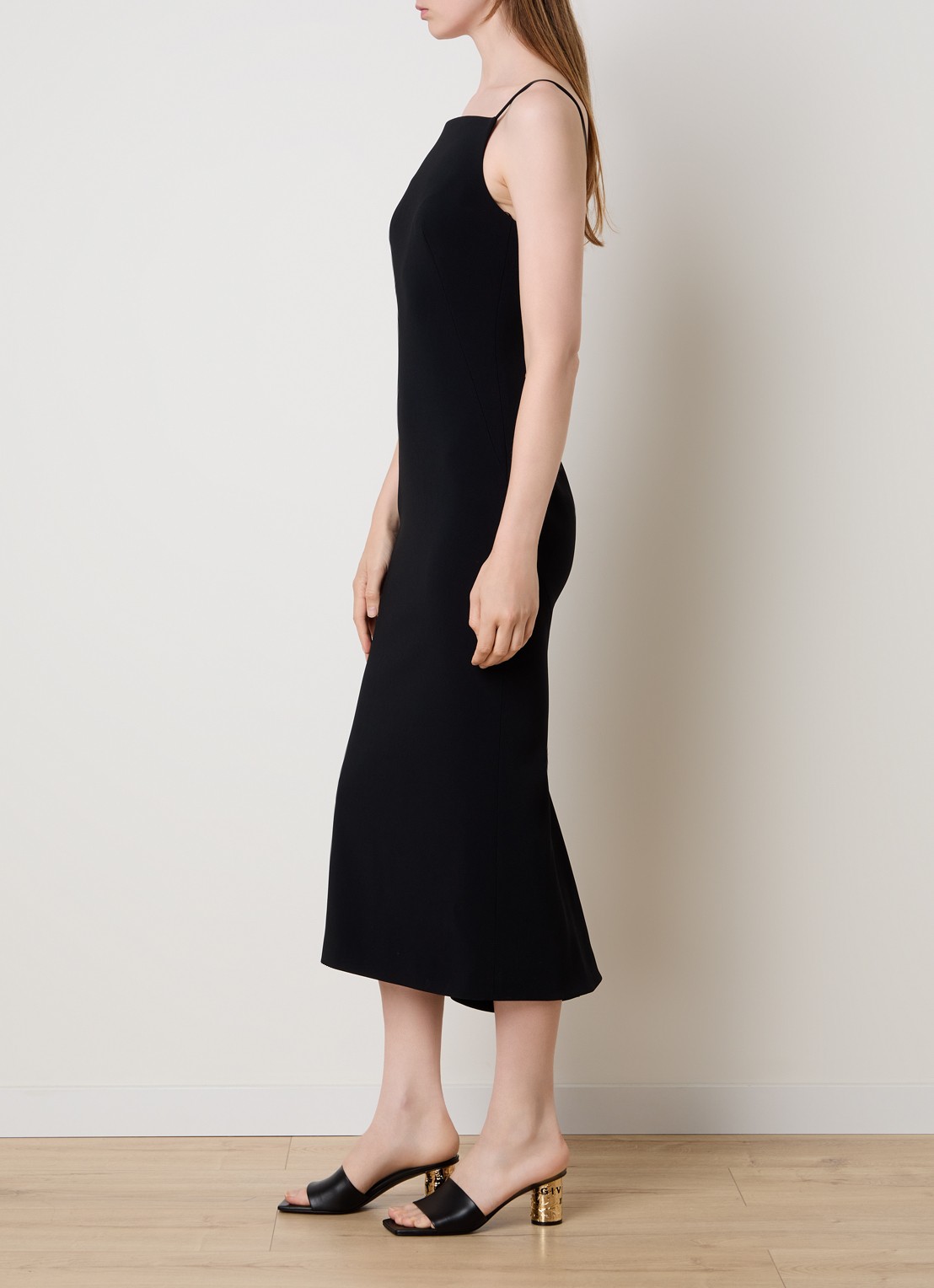 Givenchy Sliced midi jurk  - voorkant 5 zwart