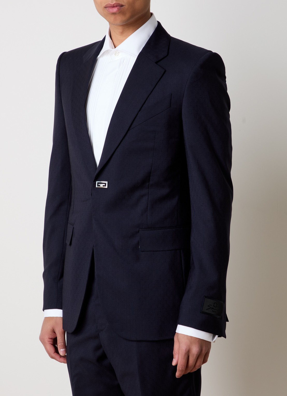 Givenchy Slim fit colbert van wol met klepzakken - detail 2 donkerblauw