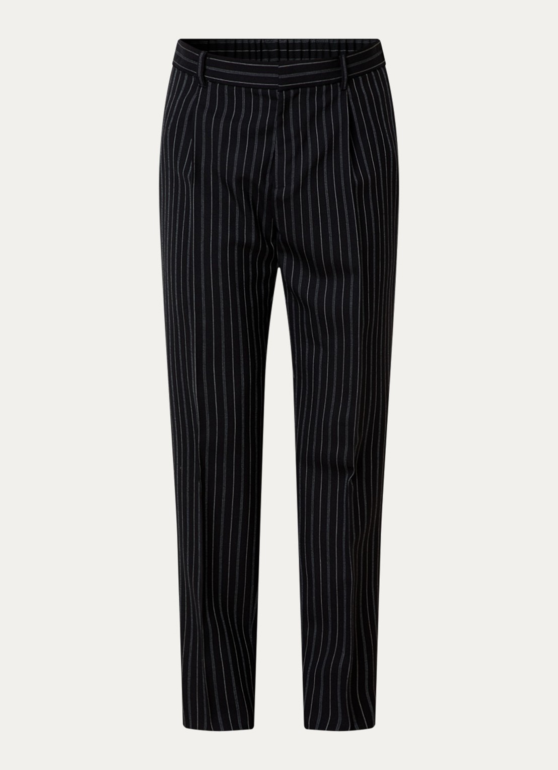 Givenchy Slim fit pantalon van wol met streepprint en steekzakken - voorkant 3 zwart