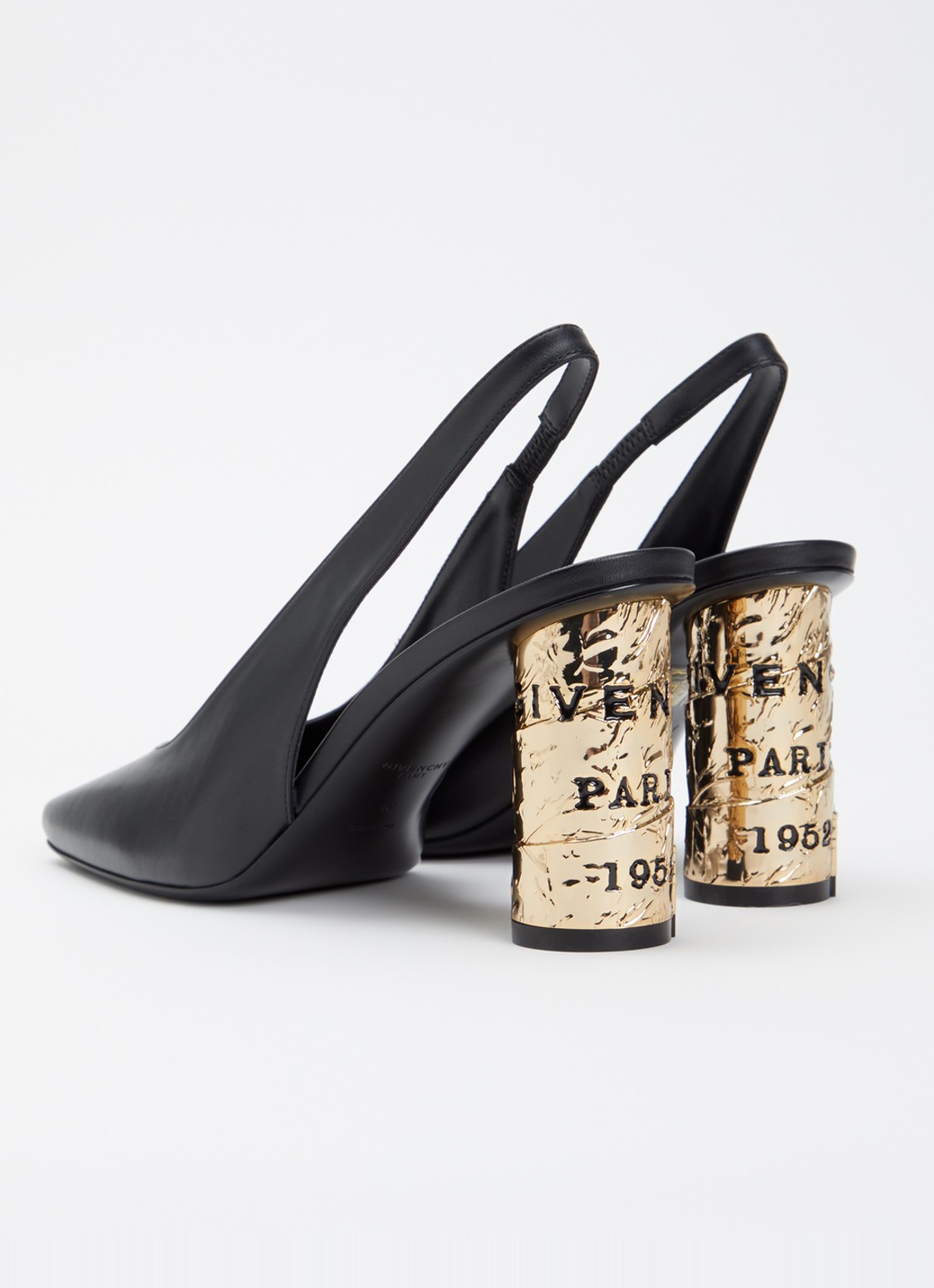 Givenchy Slingback van kalfsleer met metallic details - achterkant 7 zwart