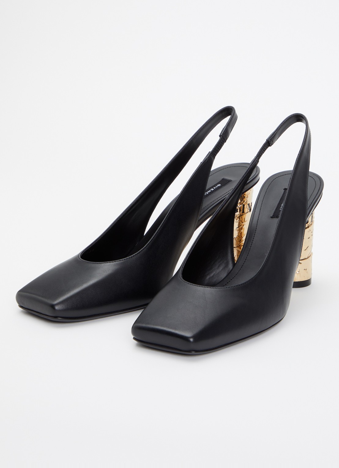 Givenchy Slingback van kalfsleer met metallic details - detail zwart