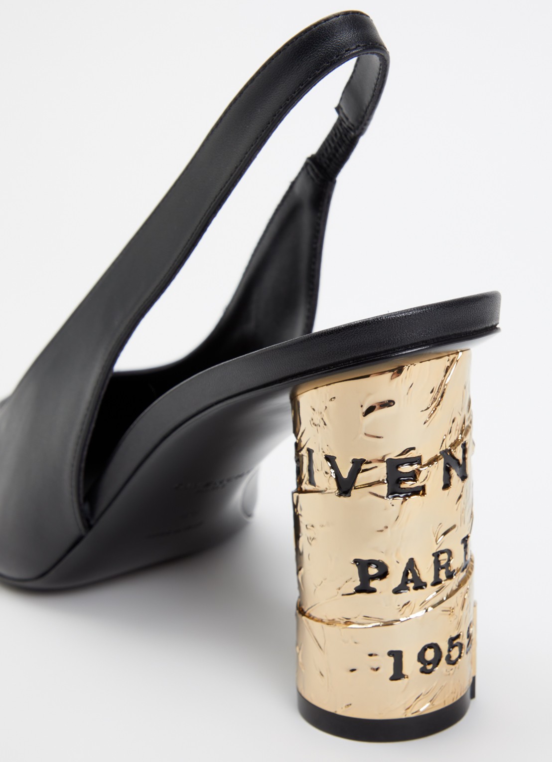 Givenchy Slingback van kalfsleer met metallic details - detail 4 zwart