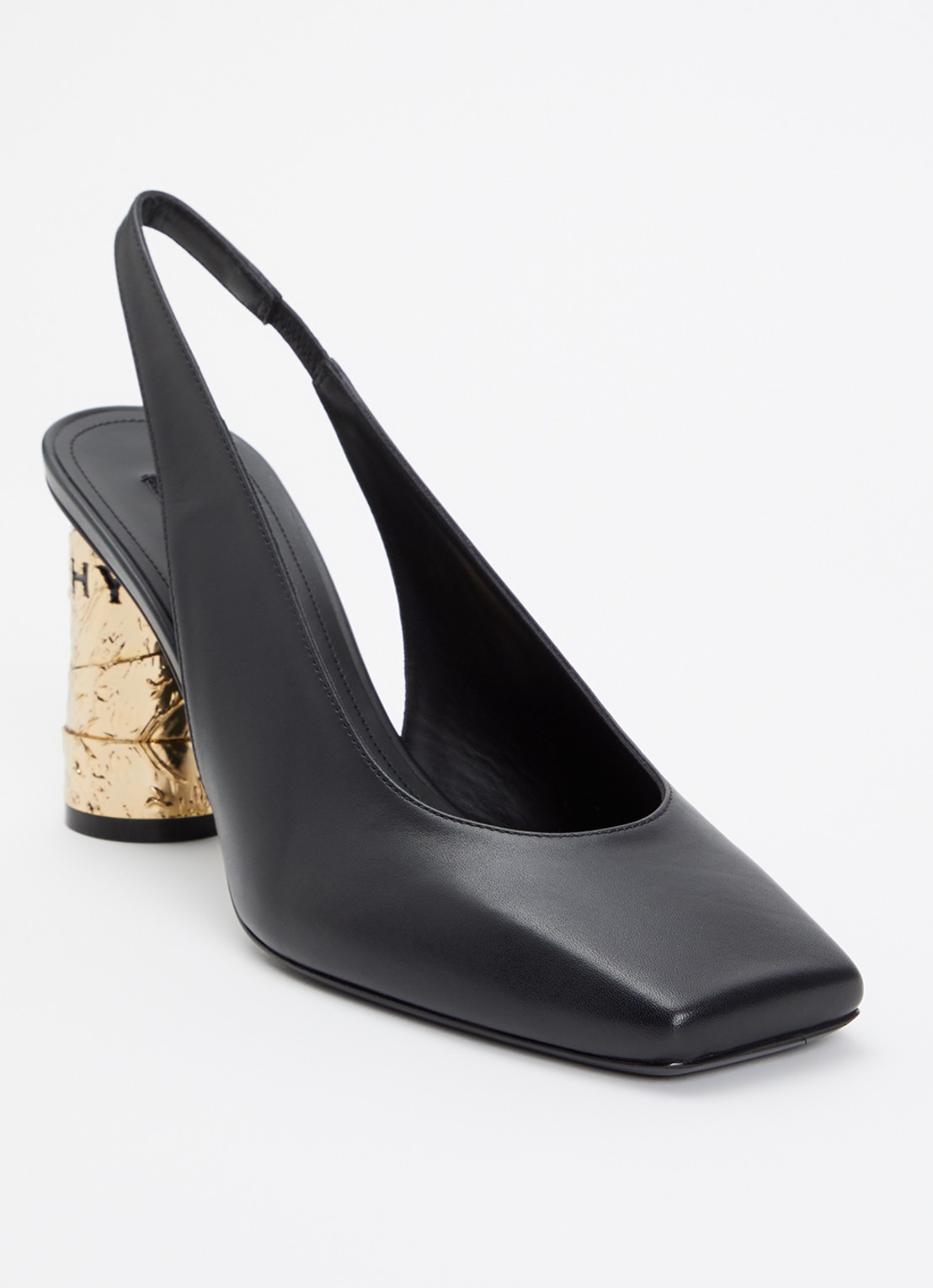 Givenchy Slingback van kalfsleer met metallic details - voorkant 5 zwart