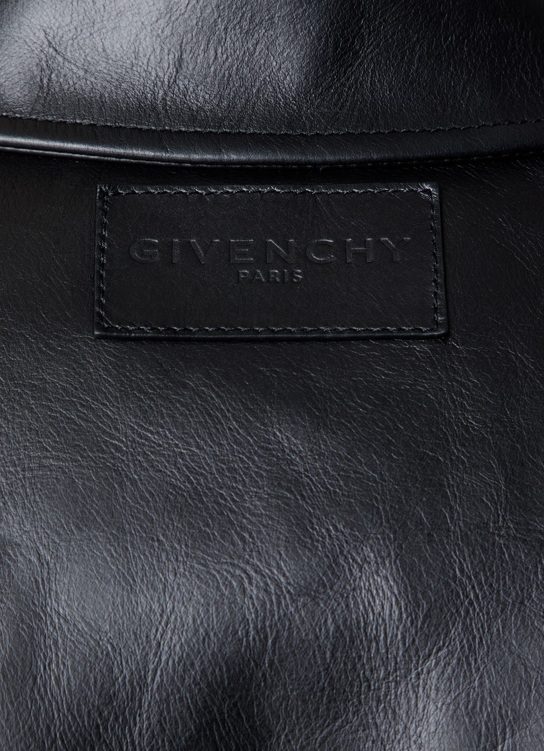 Givenchy Smoot jack van leer met steekzakken - detail 6 zwart