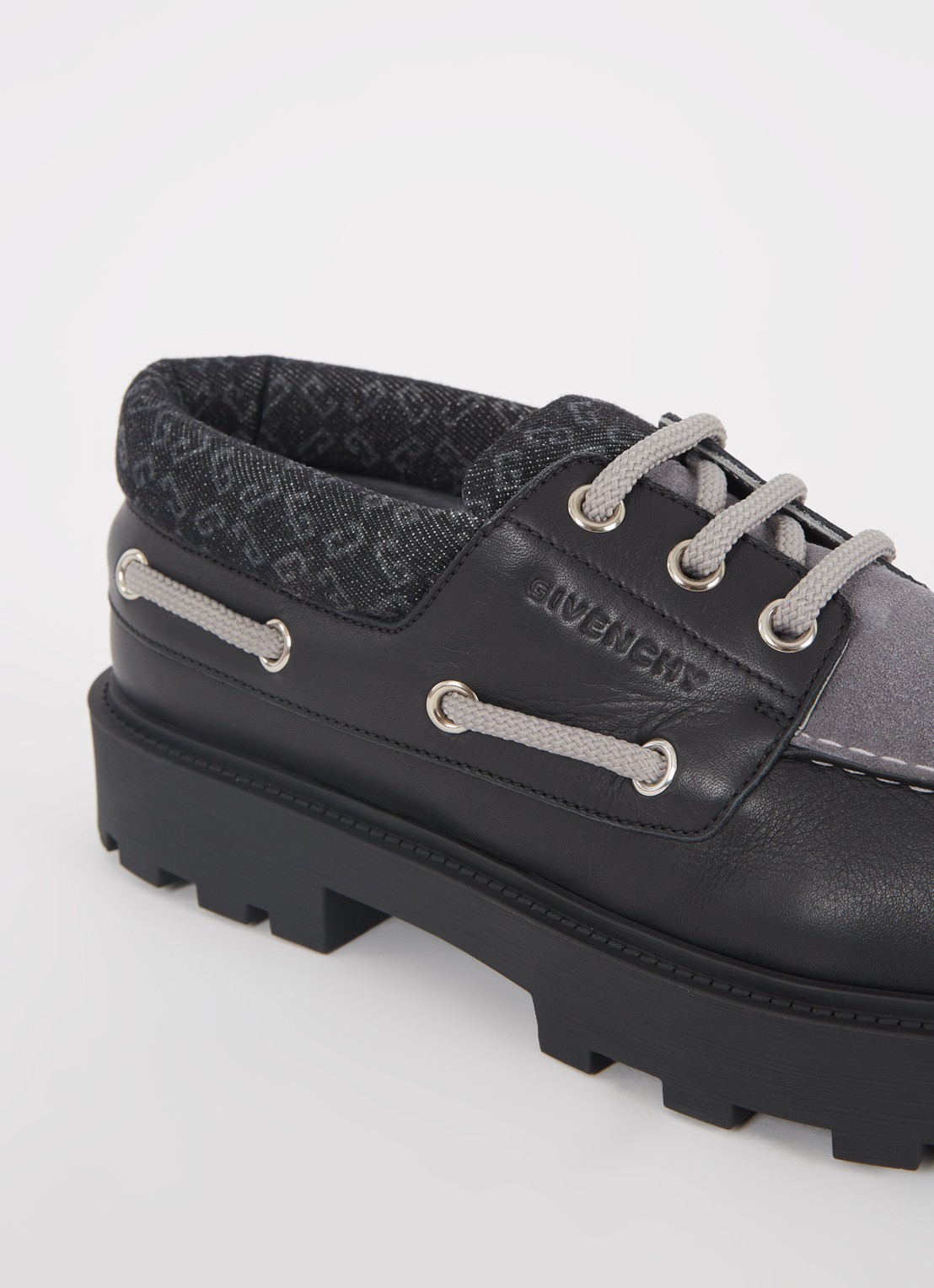Givenchy Strom bootschoen van leer met suède details - detail 4 zwart