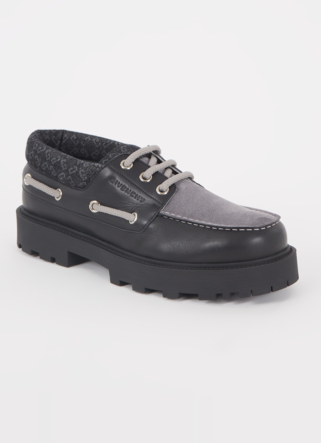 Givenchy Strom bootschoen van leer met suède details - voorkant 6 zwart