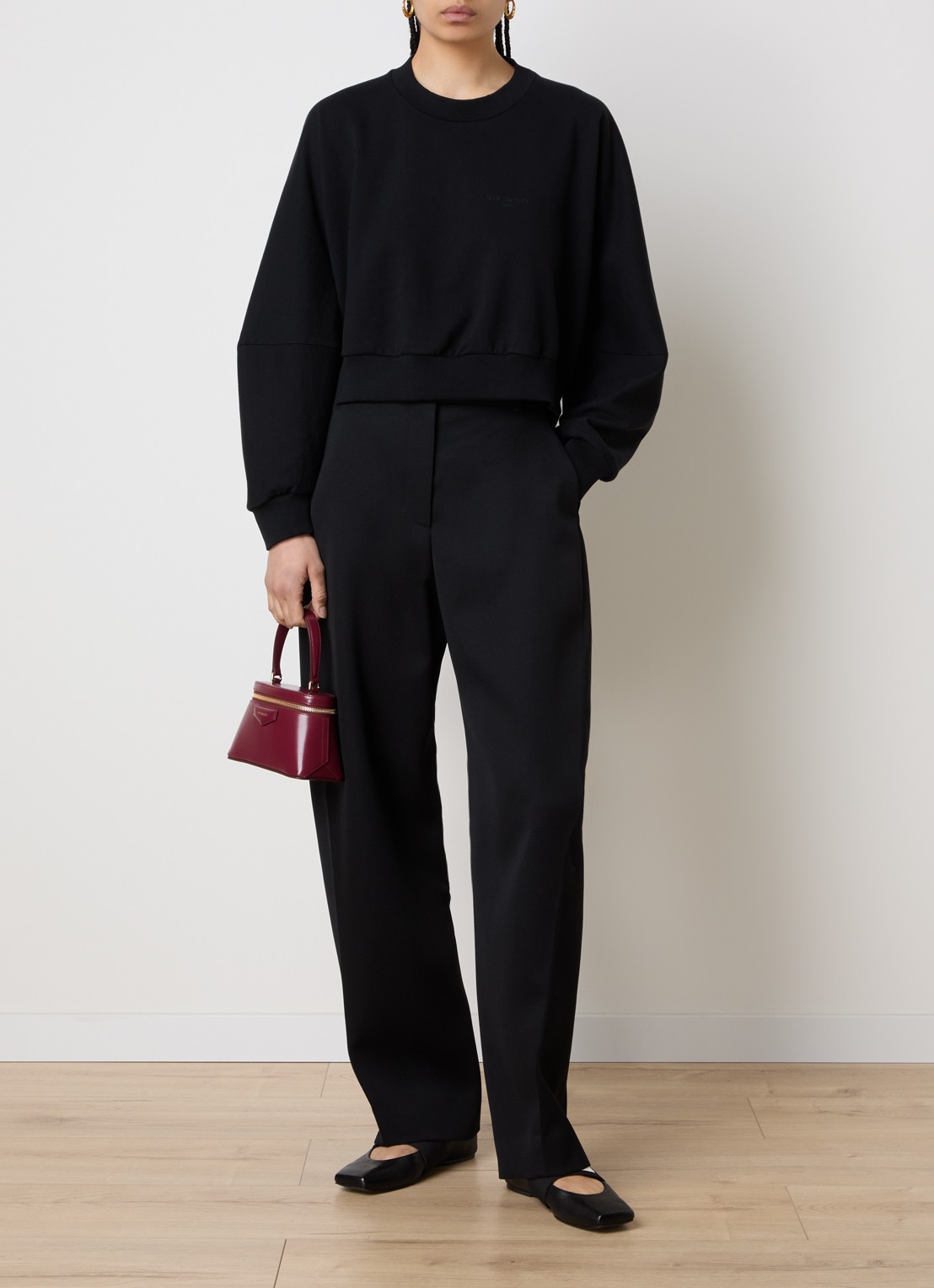 Givenchy Sweater met logoborduring - voorkant 4 zwart
