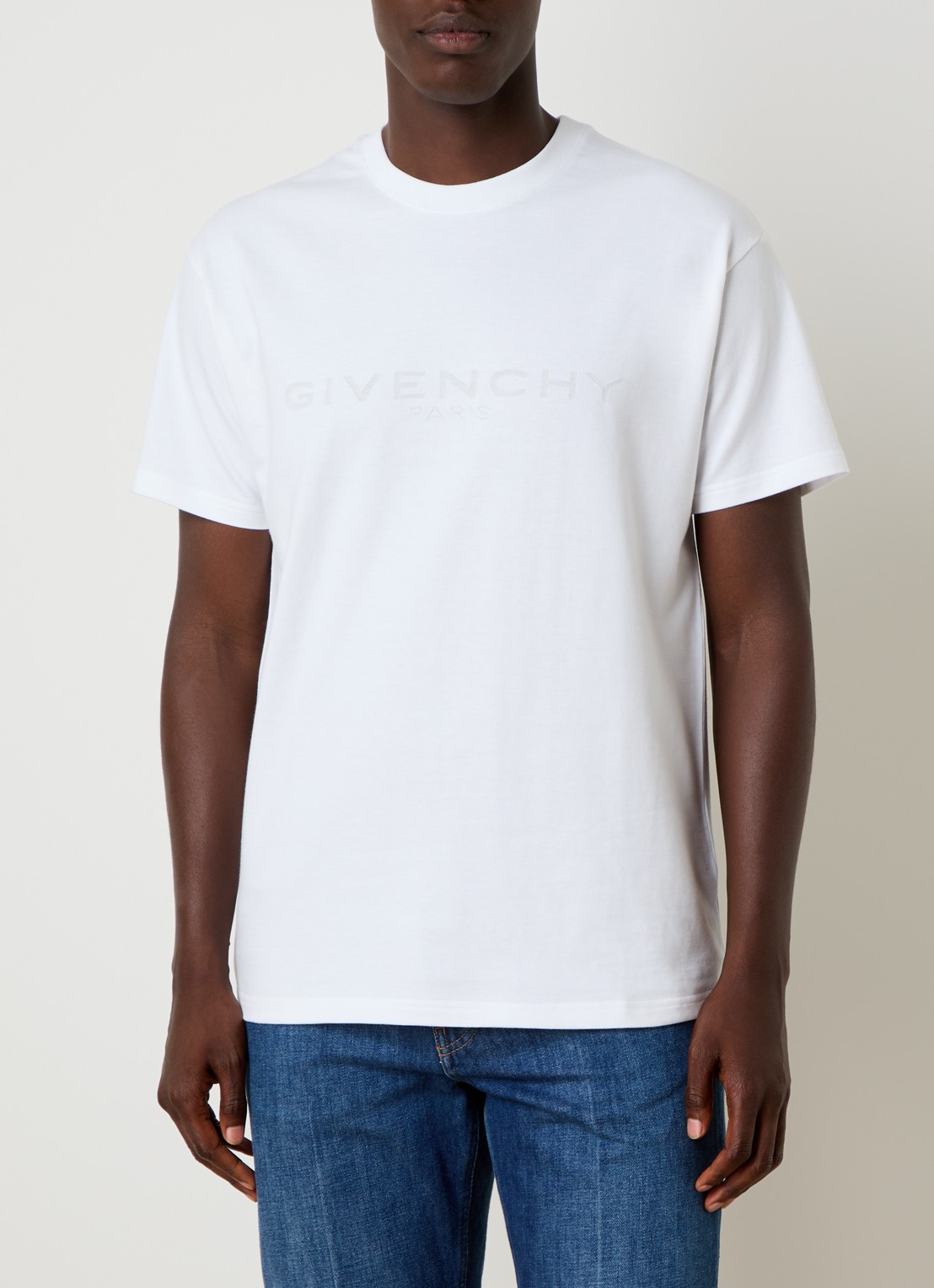 Givenchy T-shirt in zijdeblend met logo - detail 4 wit