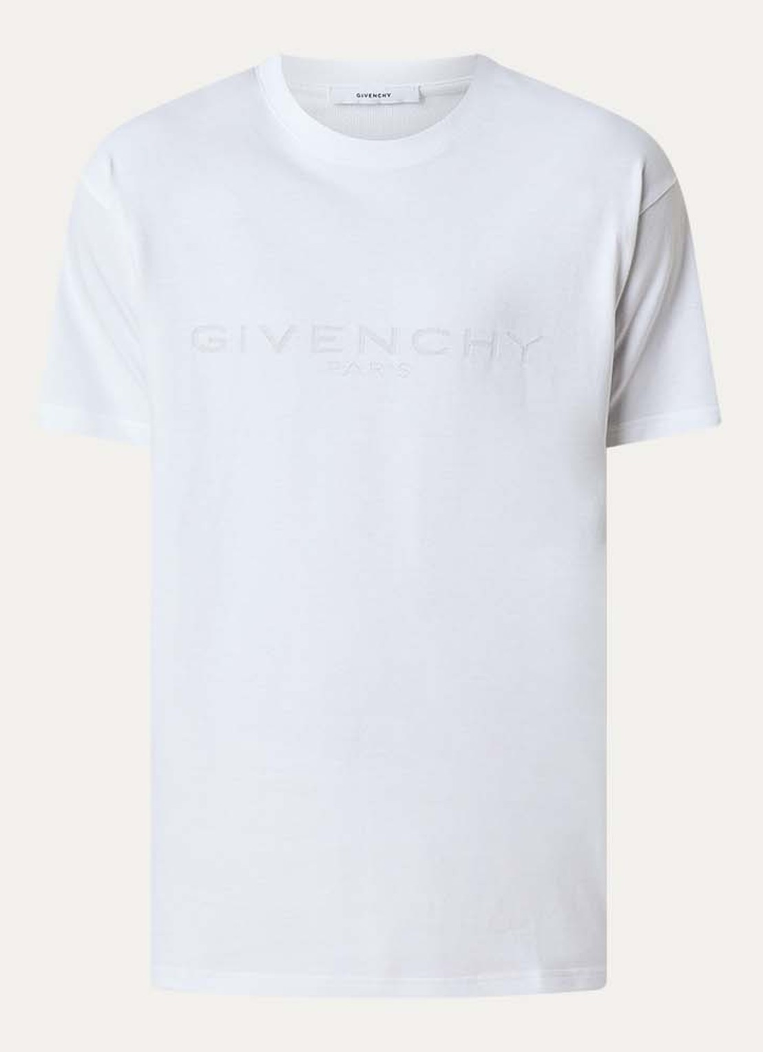 Givenchy T-shirt in zijdeblend met logo - voorkant wit