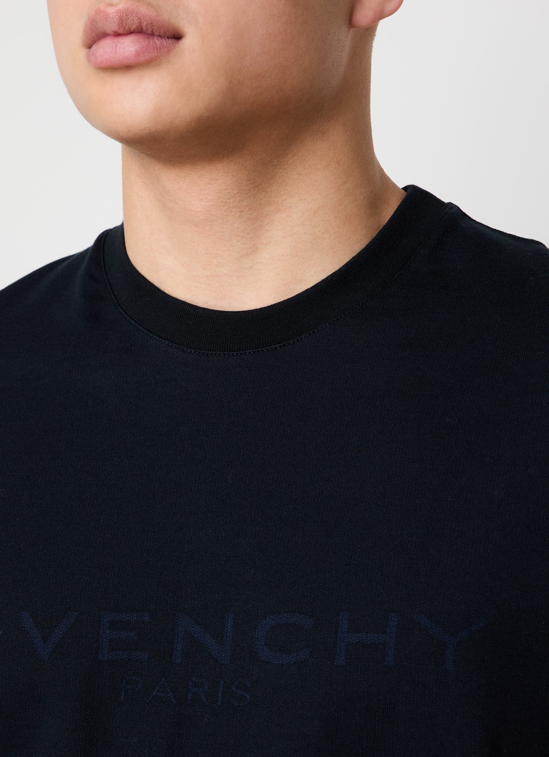 Givenchy T-shirt in zijdeblend met logo - detail 3 donkerblauw