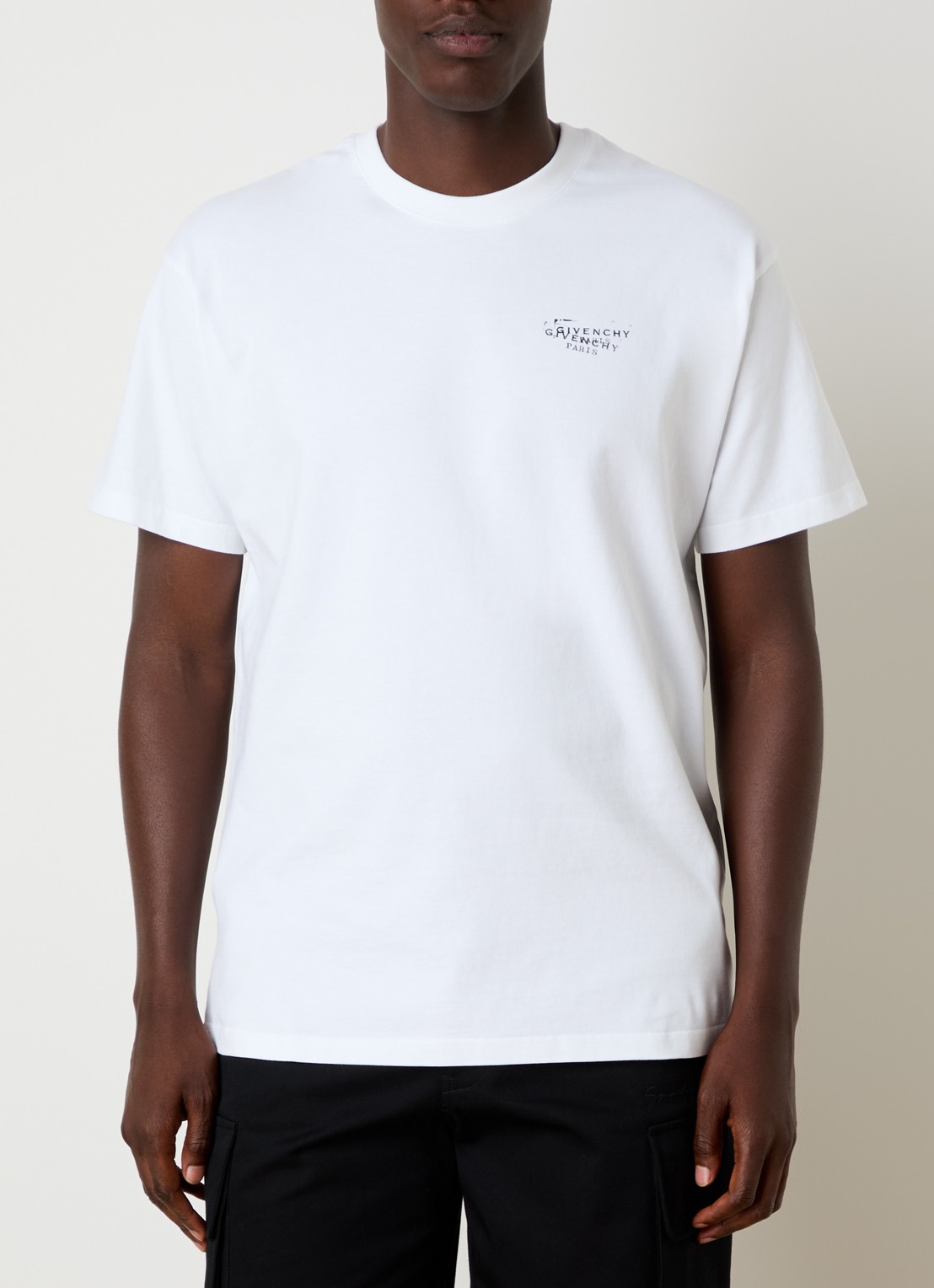 Givenchy T-shirt met logo- en backprint - achterkant wit