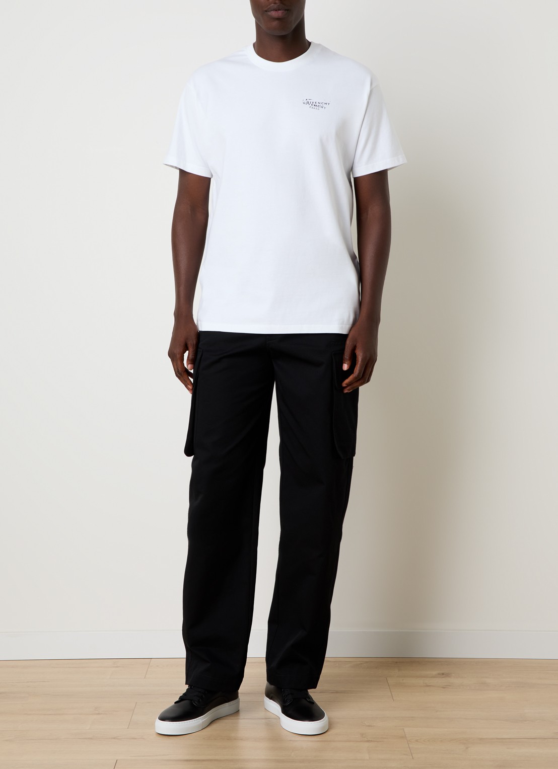Givenchy T-shirt met logo- en backprint - voorkant 3 wit