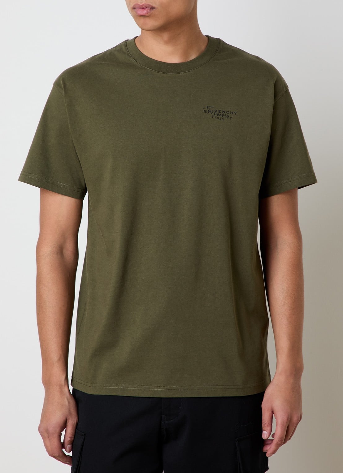 Givenchy T-shirt met logo- en backprint - achterkant 5 khaki