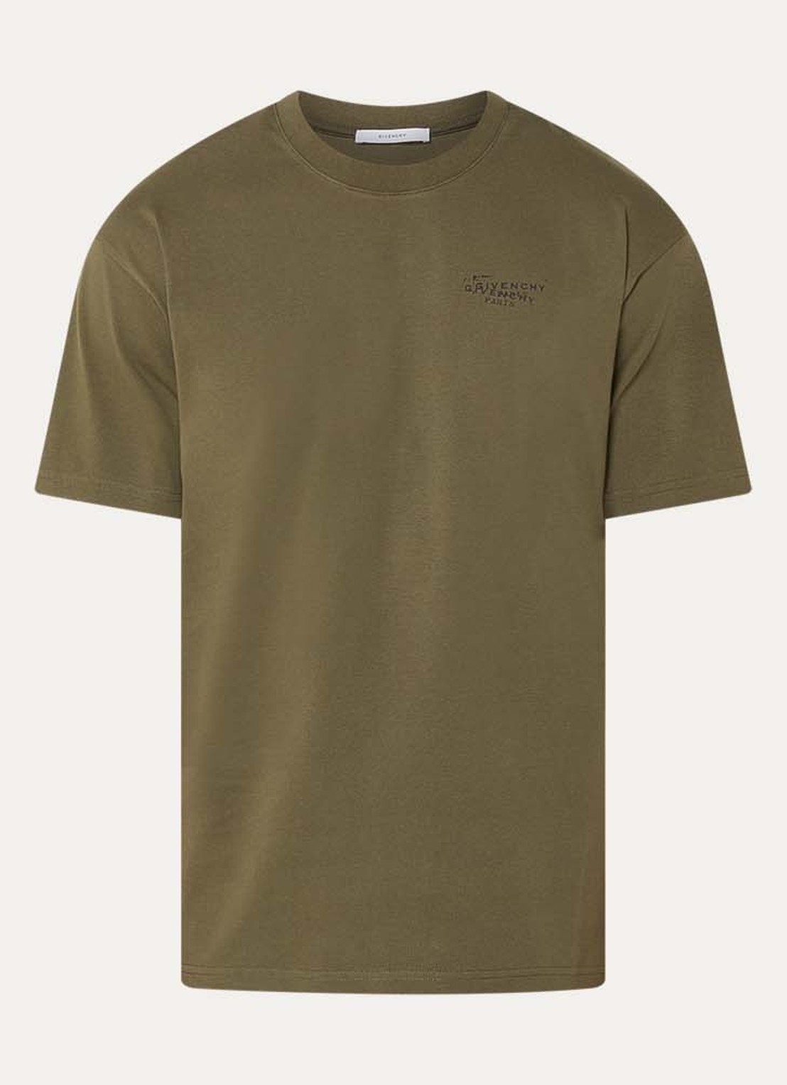 Givenchy T-shirt met logo- en backprint - voorkant khaki