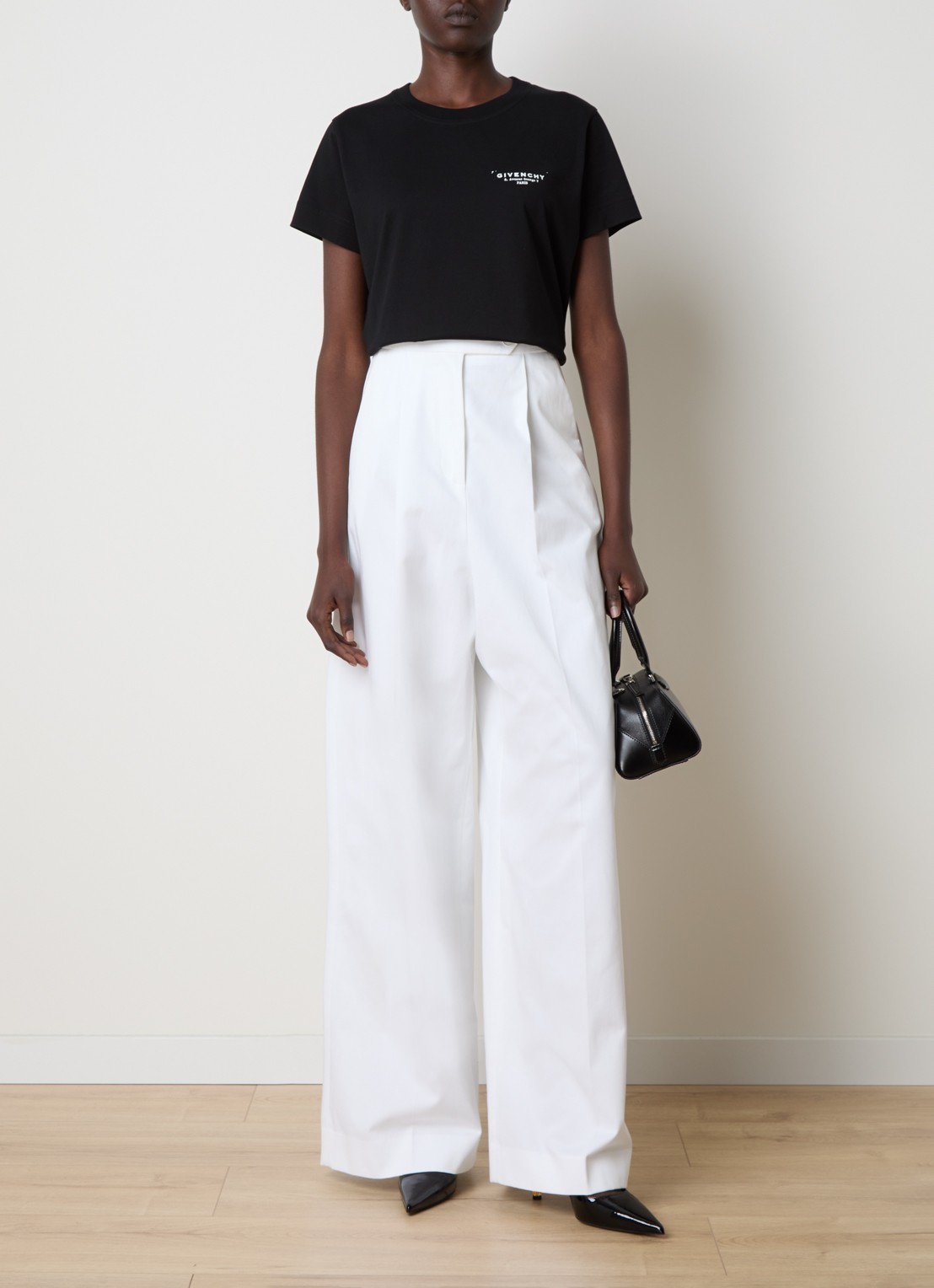 Givenchy T-shirt met logo- en backprint - voorkant 5 zwart