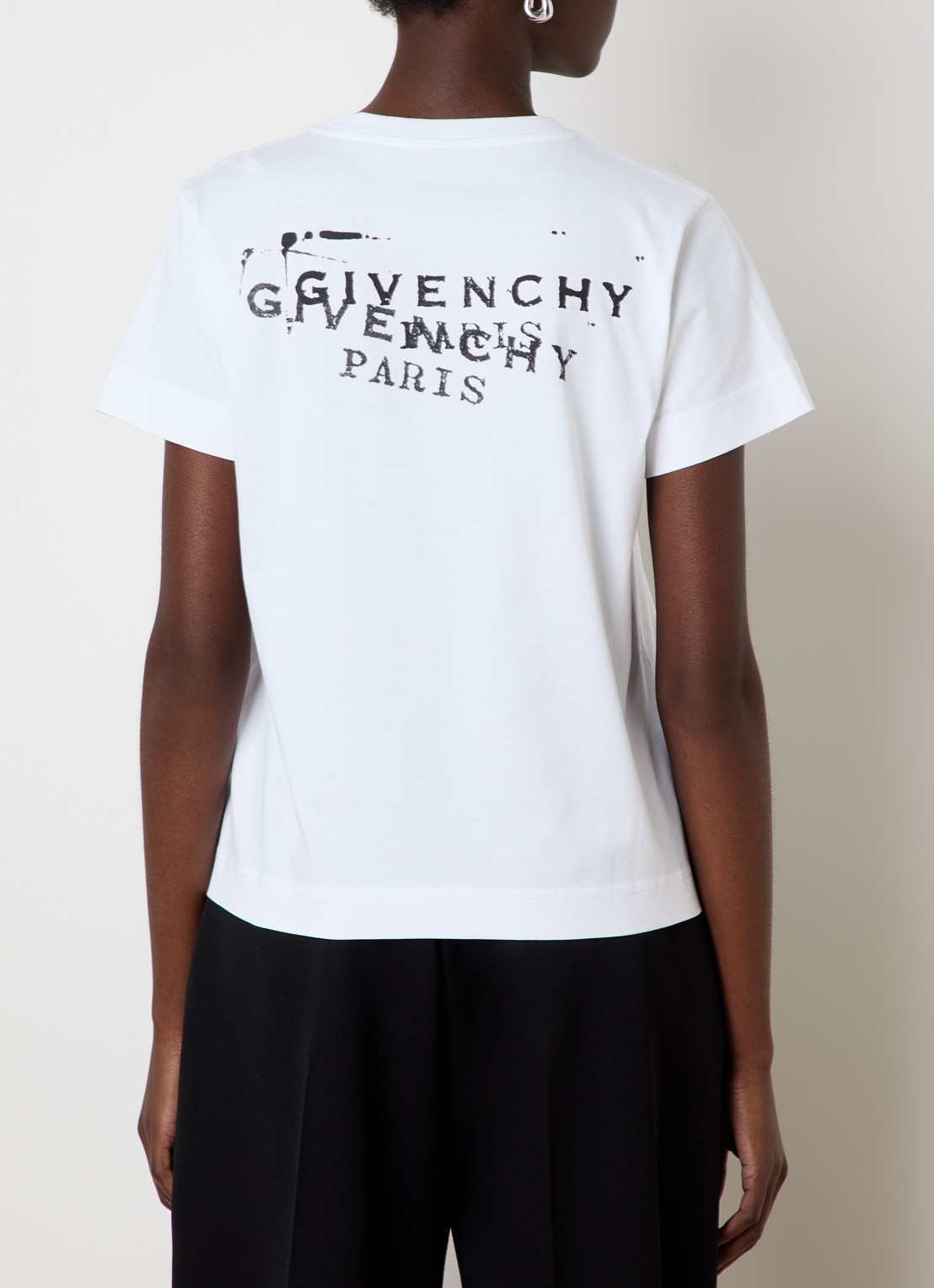 Givenchy T-shirt met logo- en backprint - detail 4 wit