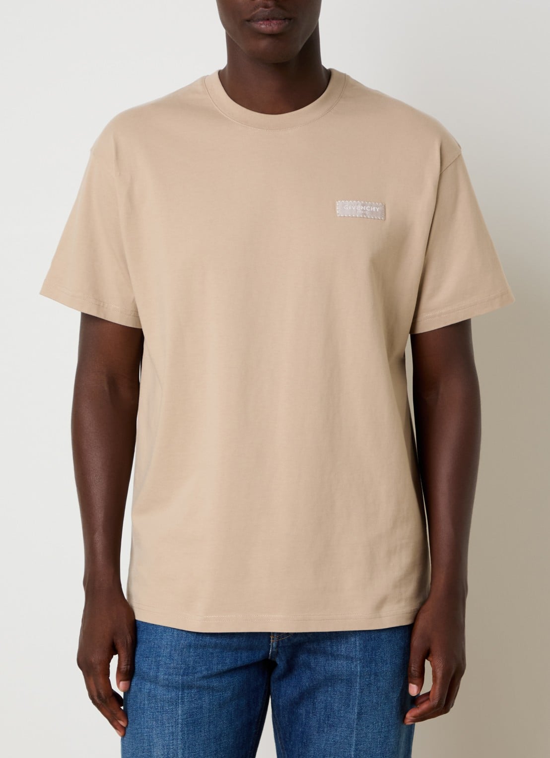 Givenchy T-shirt met logo - detail beige
