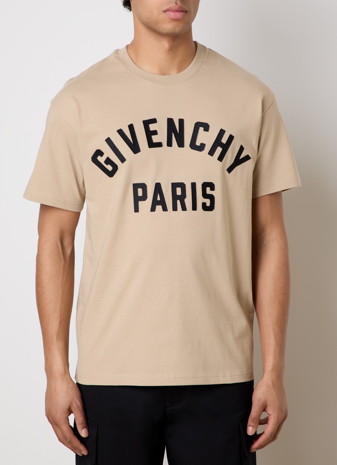 Givenchy T-shirt met logoborduring - detail 4 beige