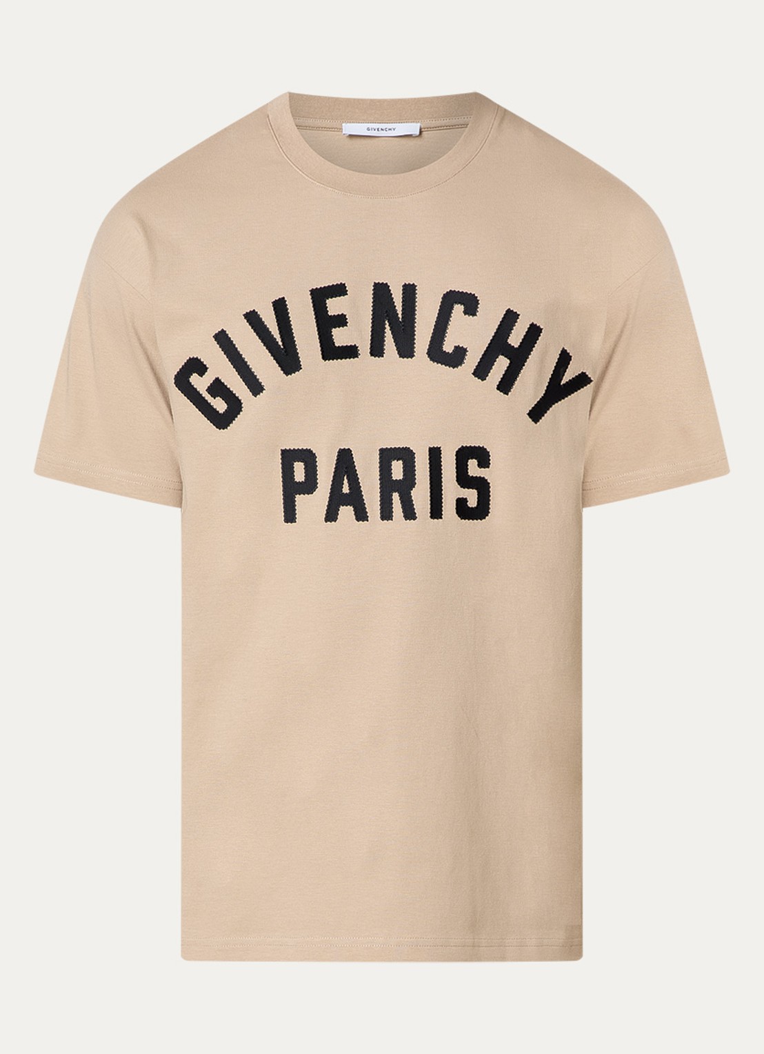 Givenchy T-shirt met logoborduring - voorkant beige