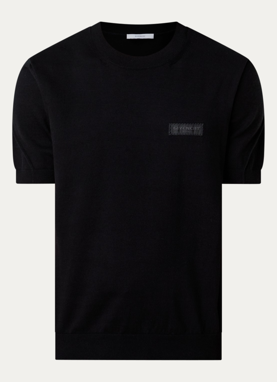 Givenchy T-shirt met logoborduring - voorkant 4 zwart