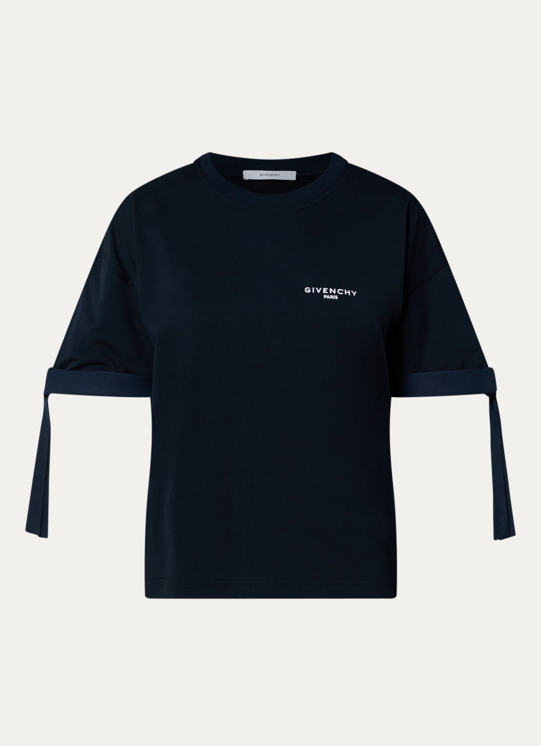 Givenchy T-shirt met logoborduring - voorkant 3 donkerblauw