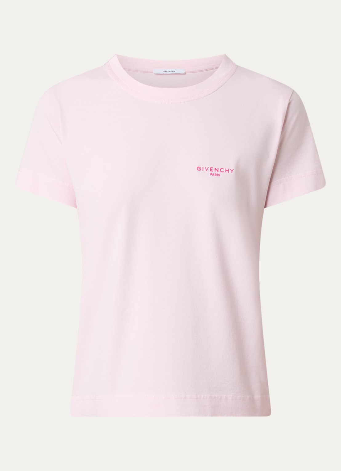 Givenchy T-shirt met logoborduring - voorkant 3 lichtroze