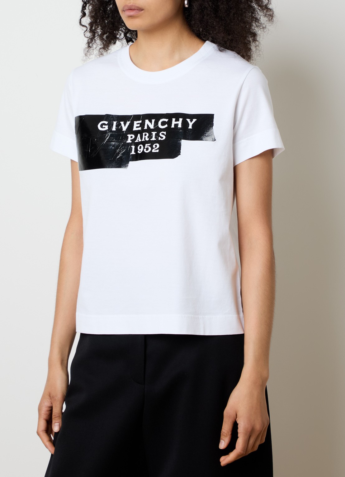 Givenchy T-shirt met logoprint  - detail 4 wit