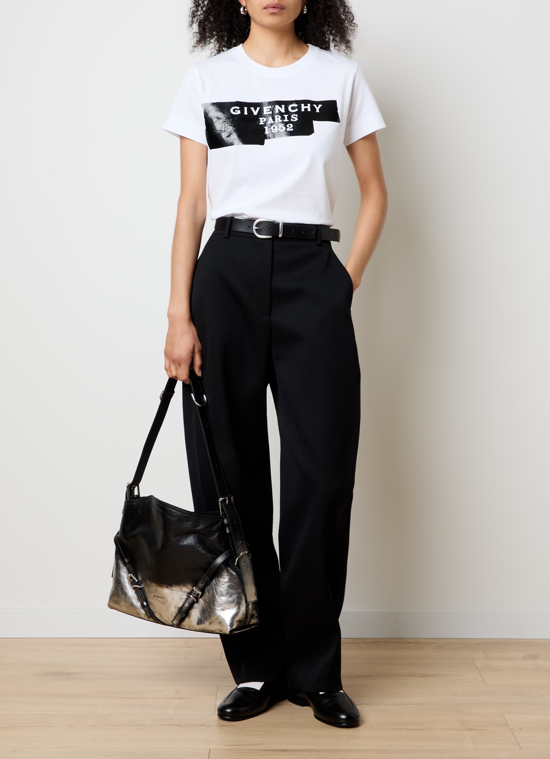 Givenchy T-shirt met logoprint  - voorkant 3 wit