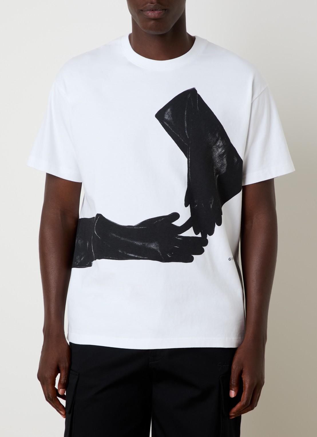 Givenchy T-shirt met print en logo - detail 3 wit