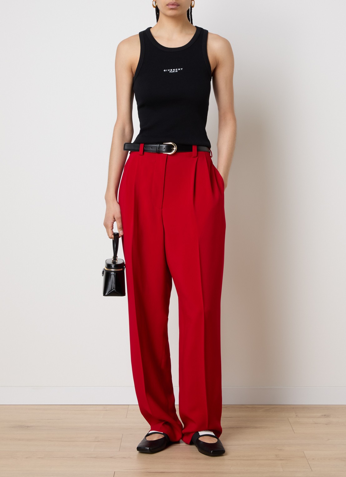 Givenchy Tanktop met logoprint - voorkant 3 zwart