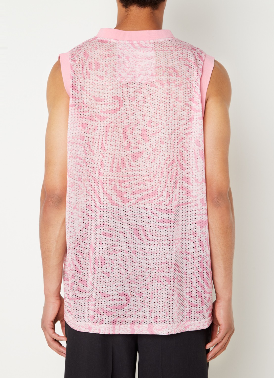 Givenchy Tanktop met V-hals en mesh  - achterkant roze