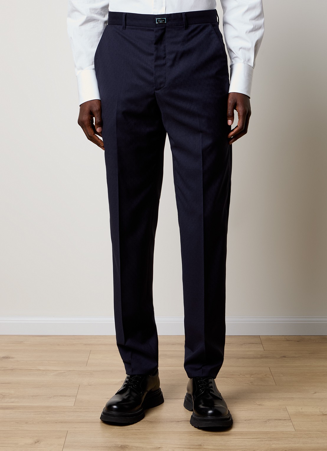 Givenchy Tapered fit pantalon van wol met steekzakken  - detail 2 donkerblauw