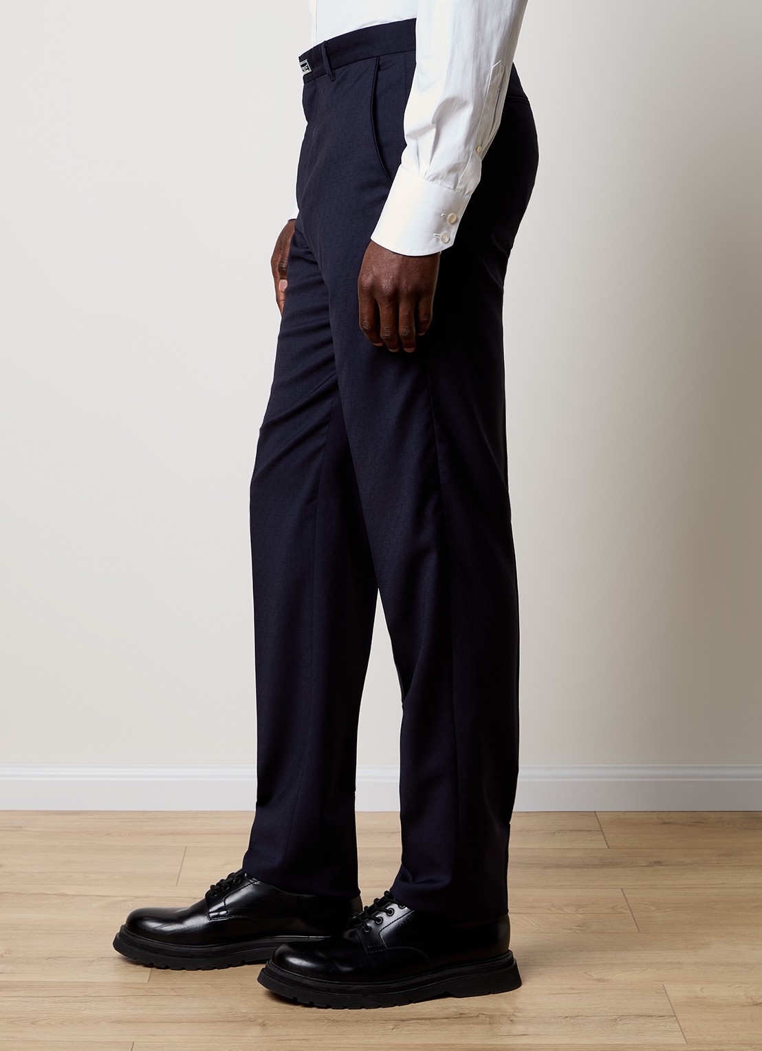 Givenchy Tapered fit pantalon van wol met steekzakken  - detail 3 donkerblauw