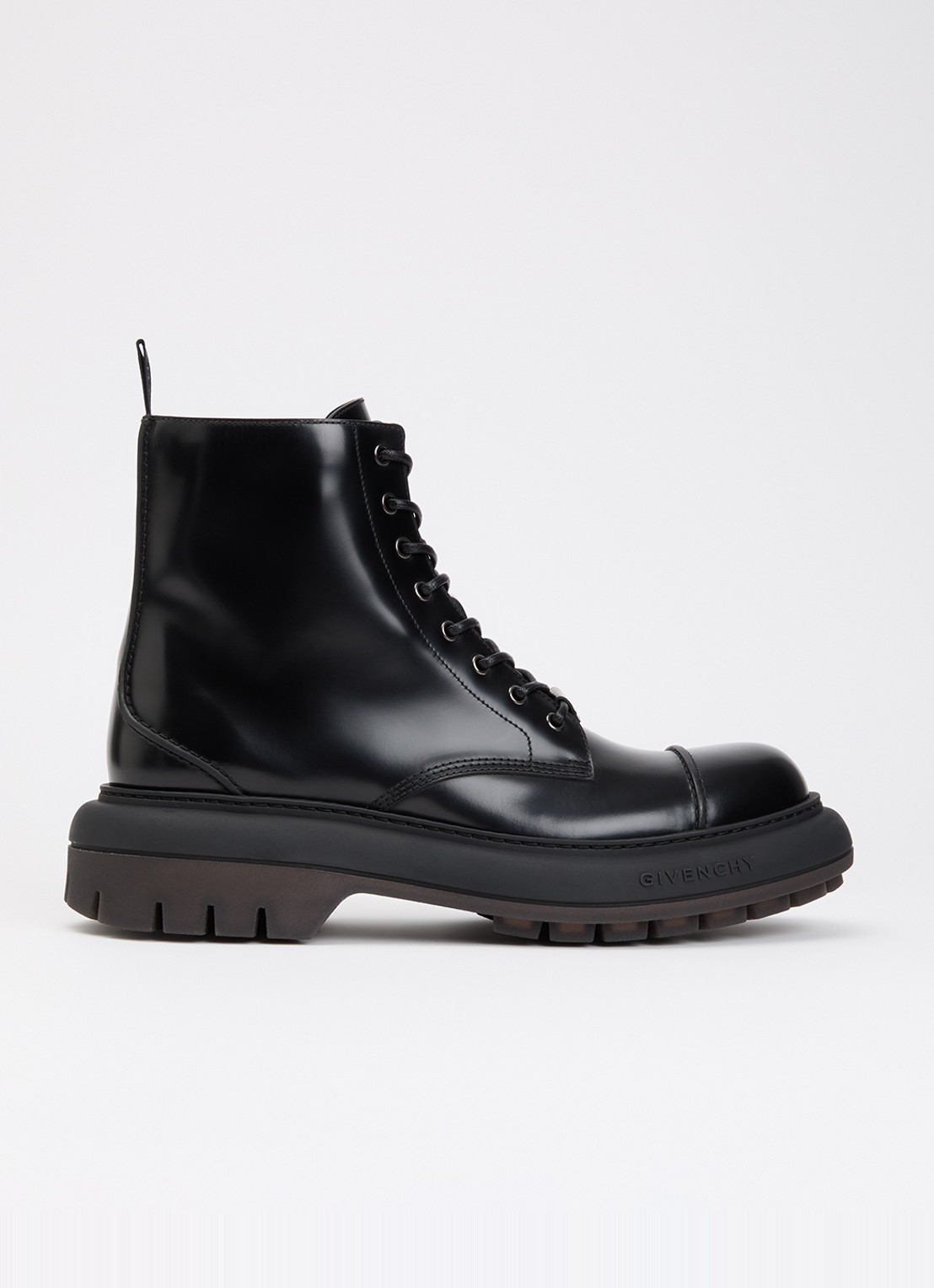 Givenchy Veterboot van lakleer met logo - voorkant 5 zwart
