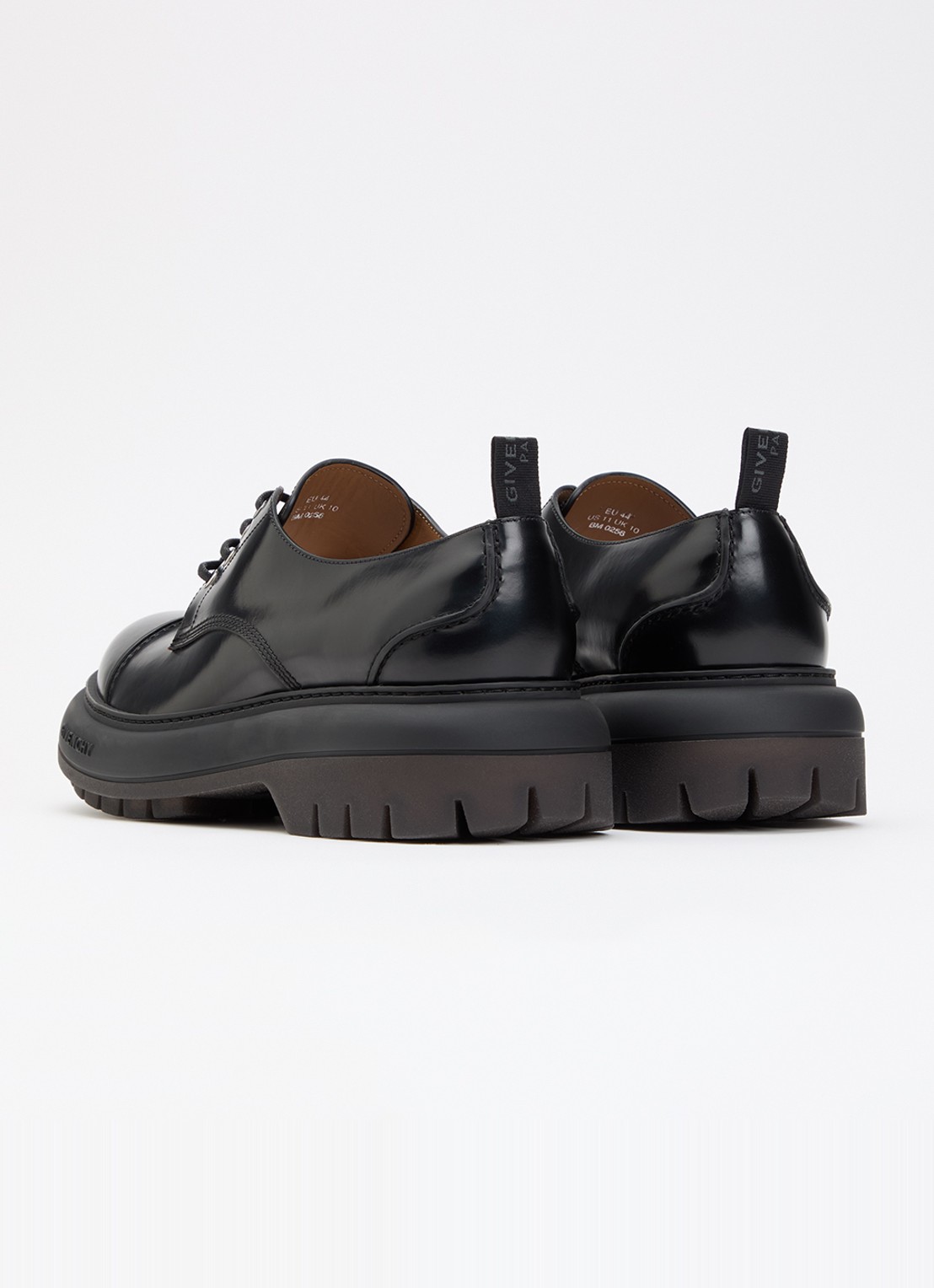 Givenchy Veterschoen van leer met logo - achterkant zwart