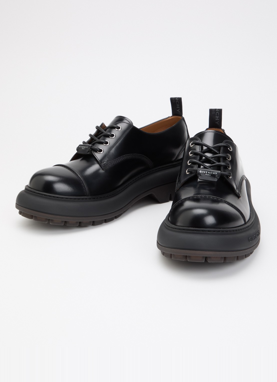 Givenchy Veterschoen van leer met logo - detail 2 zwart
