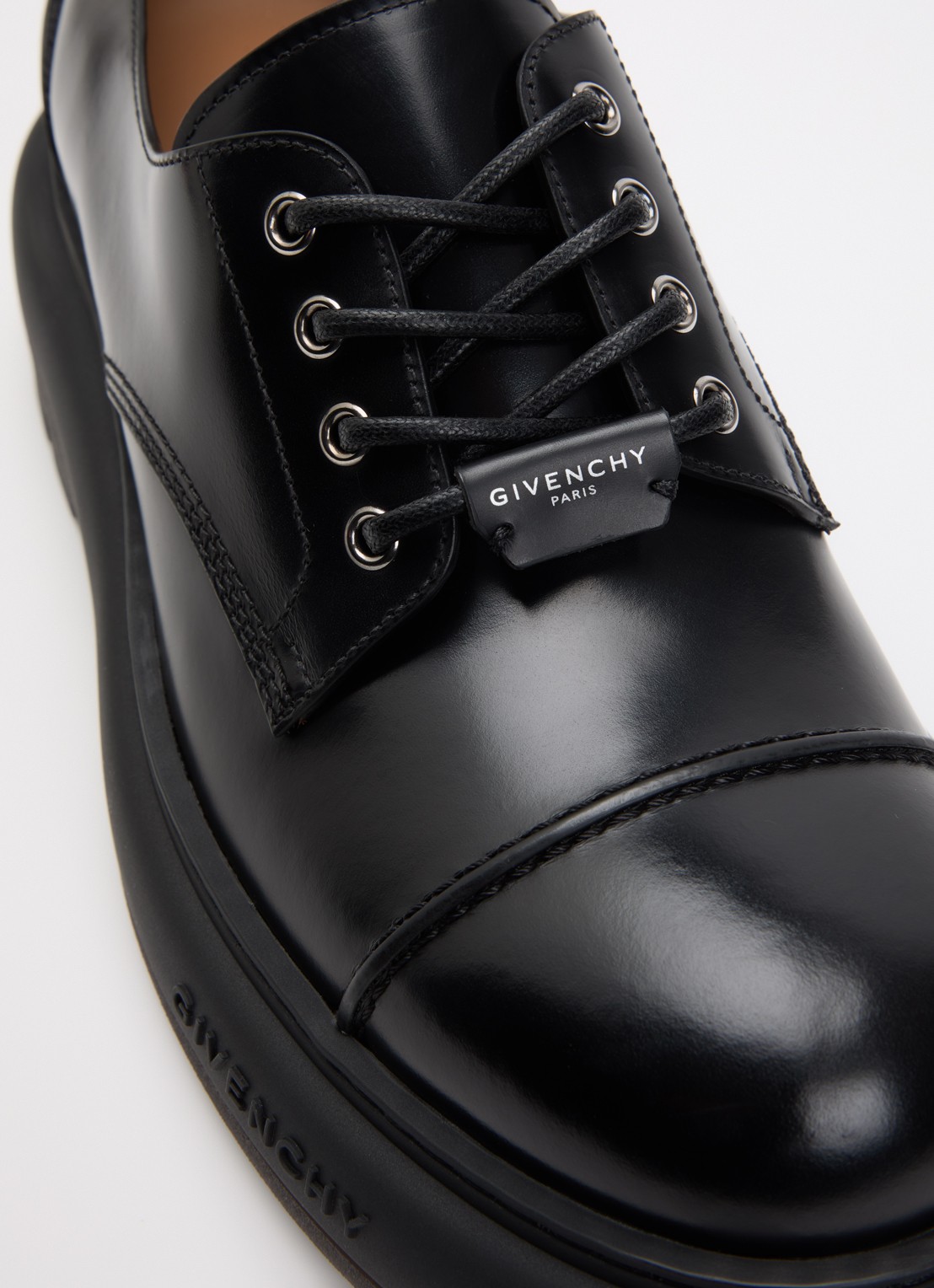 Givenchy Veterschoen van leer met logo - detail 5 zwart