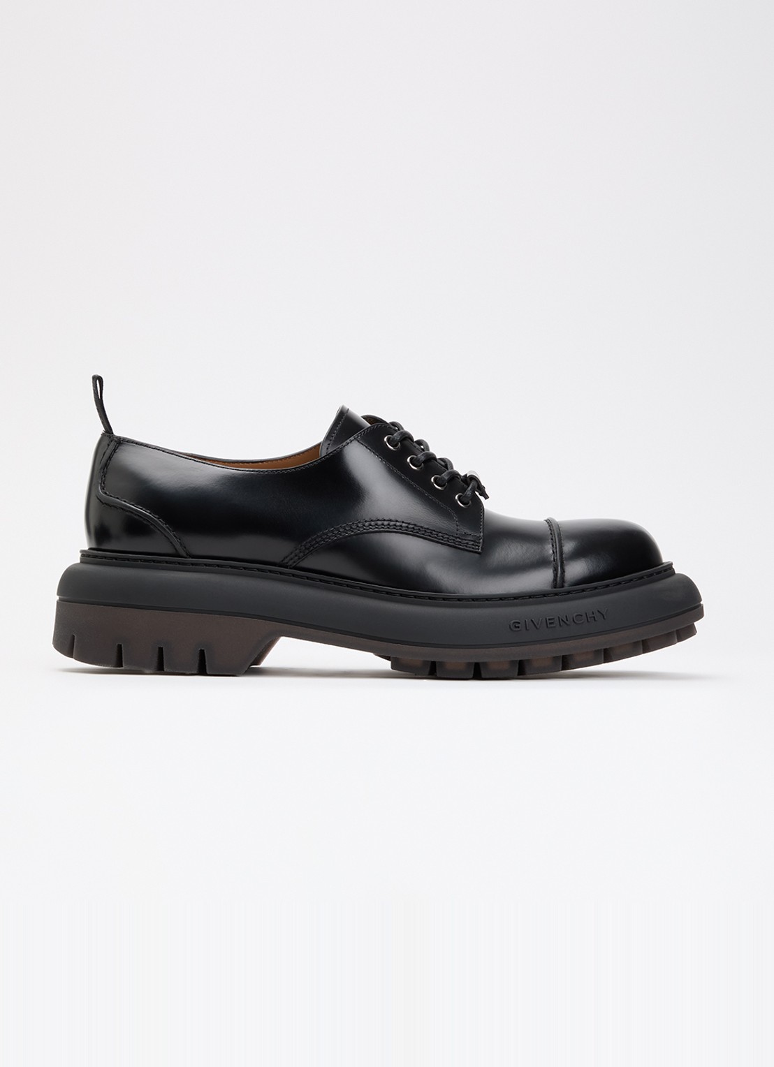Givenchy Veterschoen van leer met logo - voorkant 6 zwart