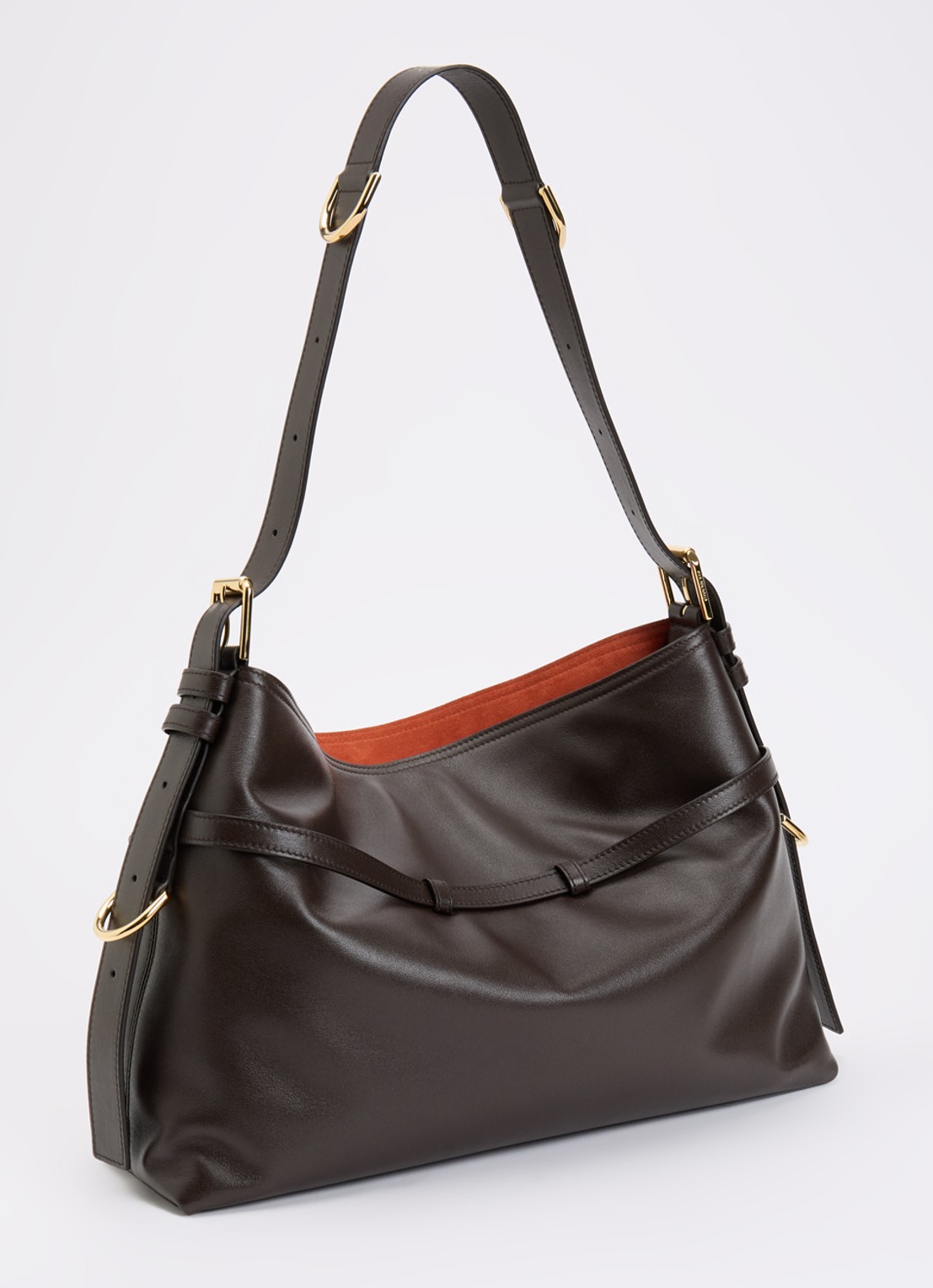 Givenchy Vouyou schoudertas van leer - achterkant 7 chocoladebruin