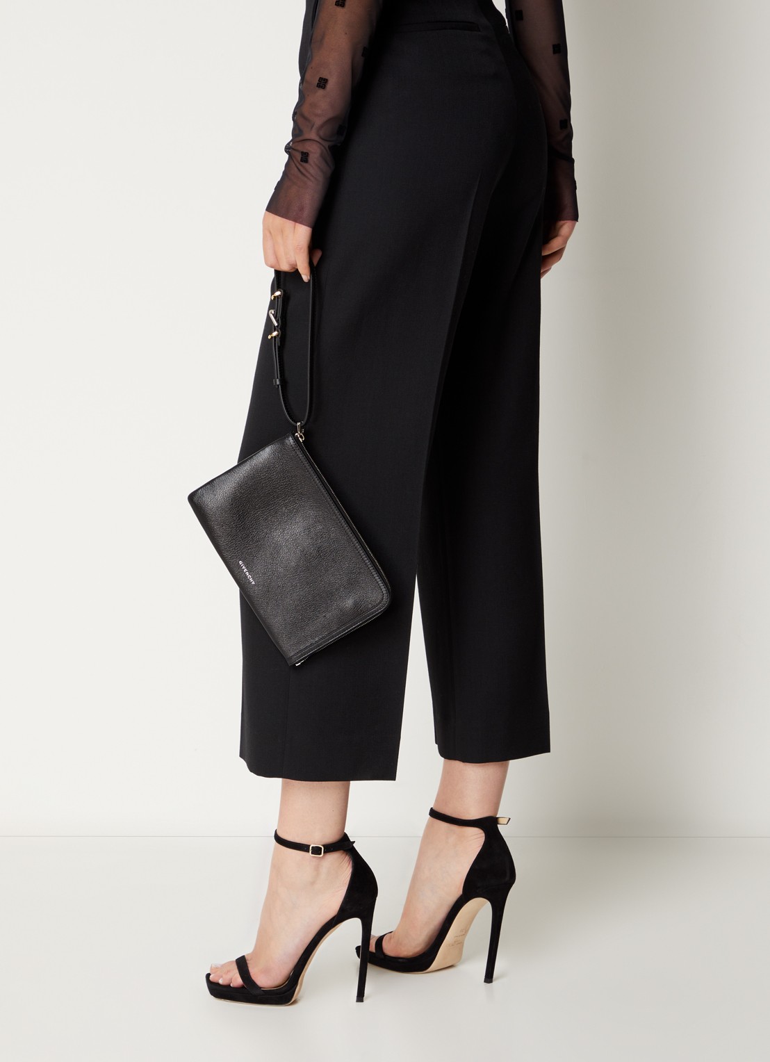 Givenchy Voyou clutch van kalfsleer  - voorkant 3 zwart