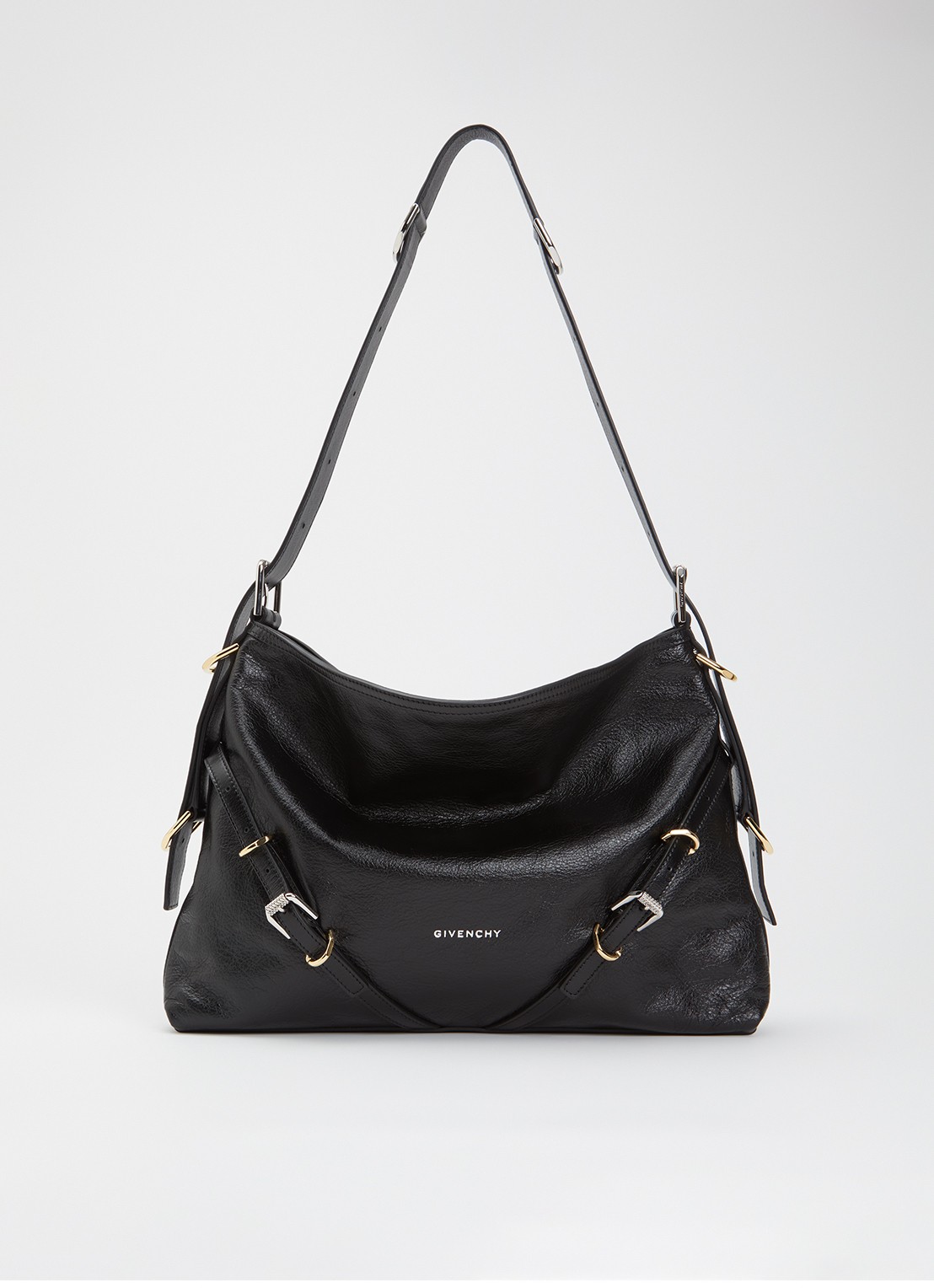 Givenchy Voyou Medium schoudertas van kalfsleer - voorkant 5 zwart