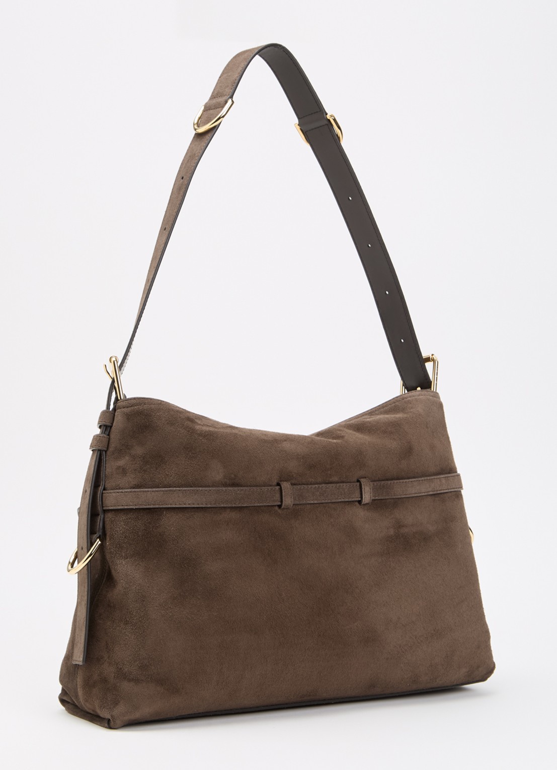 Givenchy Voyou Medium schoudertas van kalfssuède - achterkant 6 donkerbruin