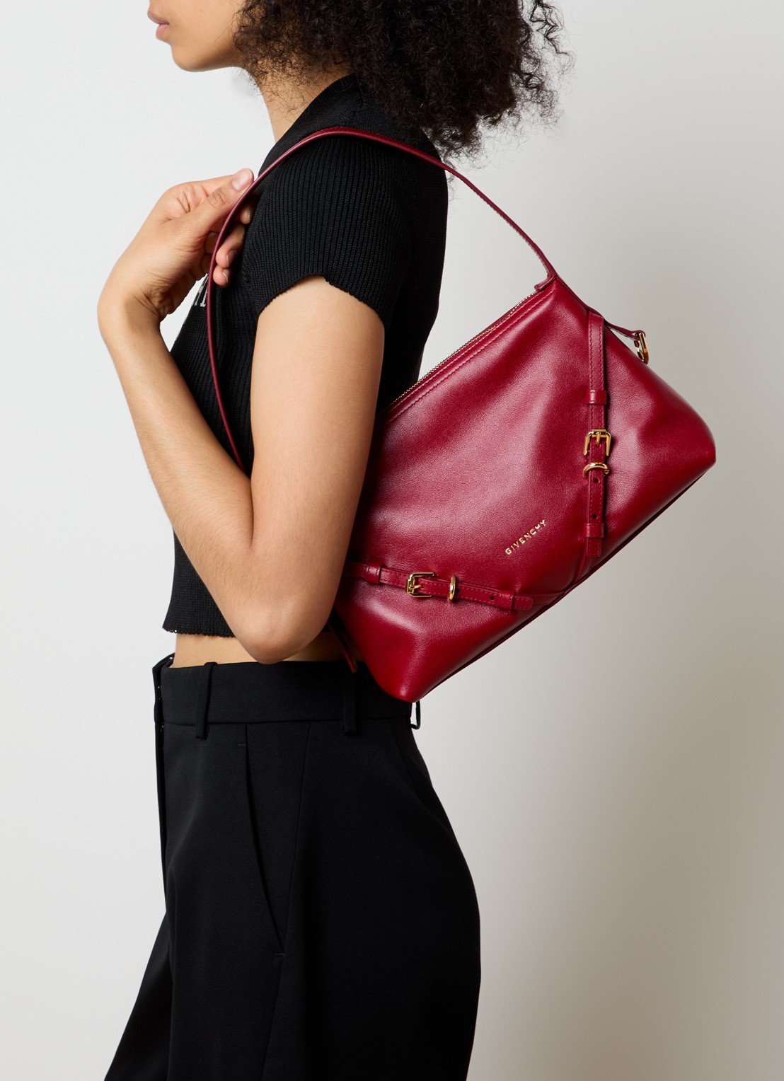 Givenchy Voyou Mini schoudertas van kalfsleer - voorkant 7 rood