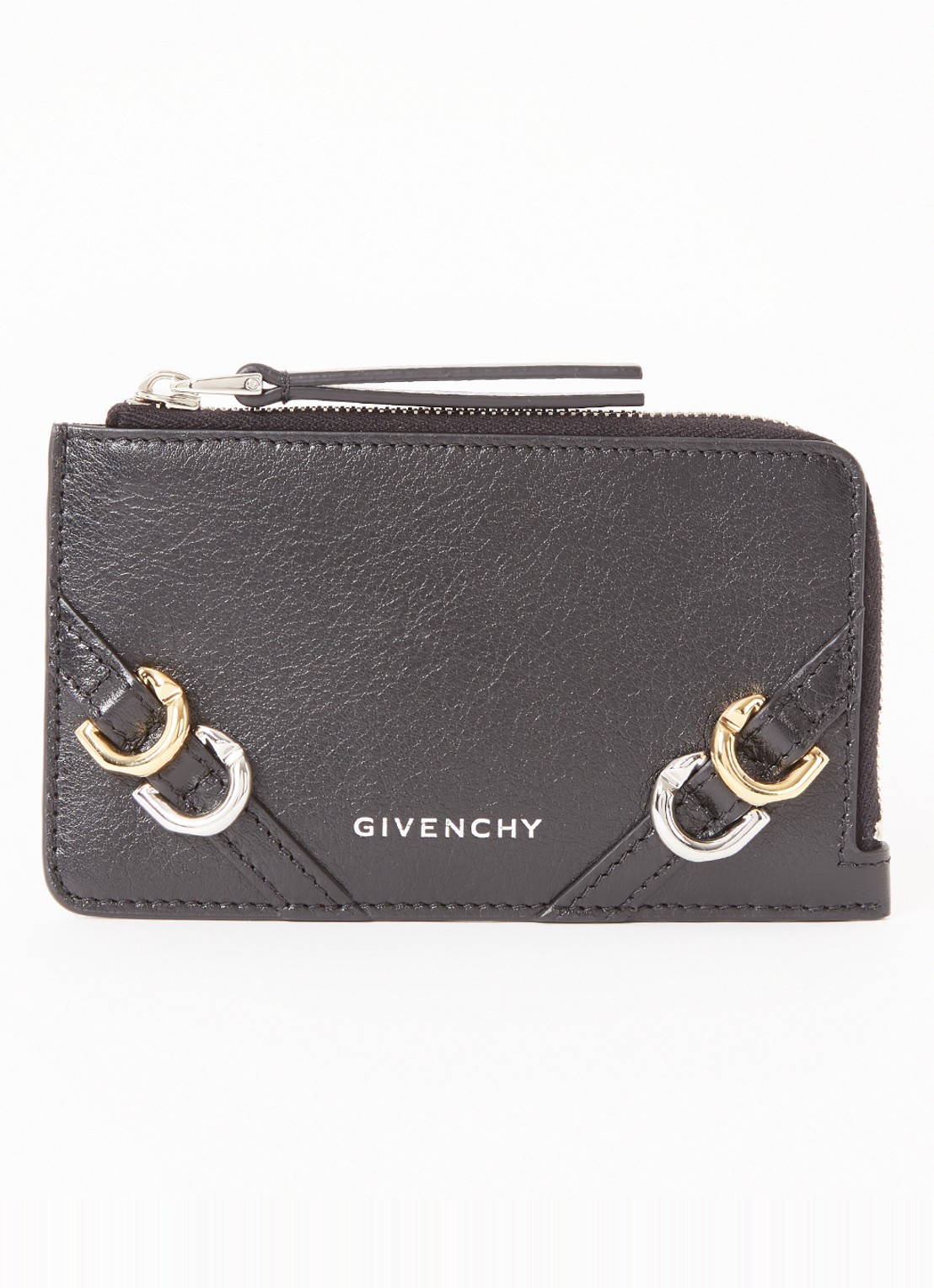 Givenchy Voyou pasjeshouder van kalfsleer  - voorkant zwart