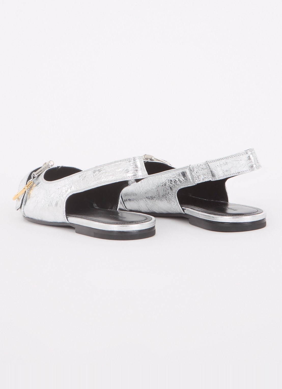 Givenchy Voyou slingback van lamsleer met metallic finish - achterkant 7 zilver