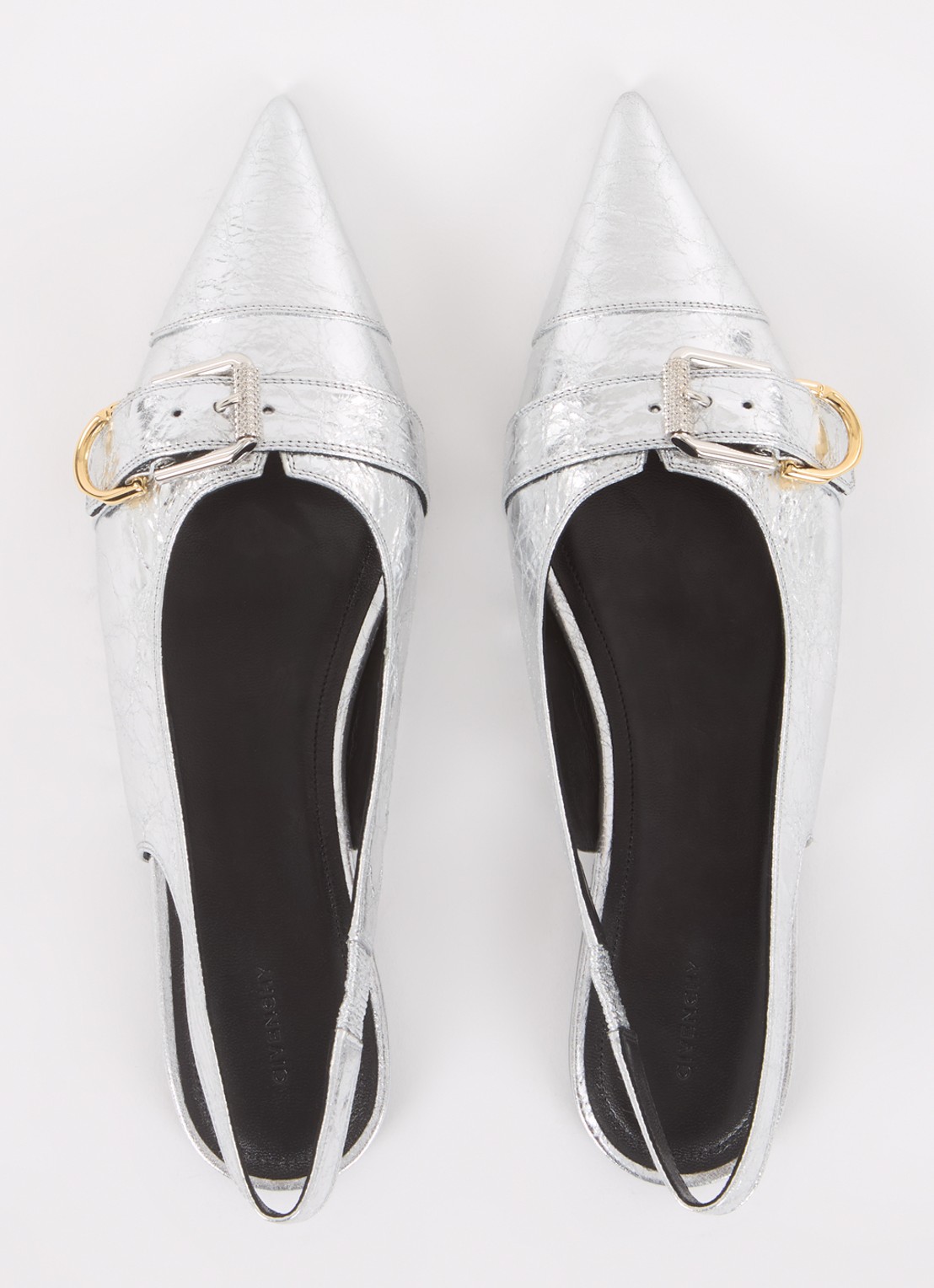 Givenchy Voyou slingback van lamsleer met metallic finish - detail 2 zilver