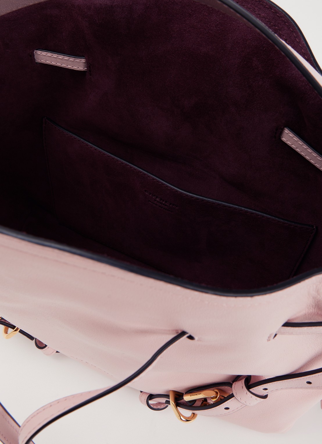 Givenchy Voyou Small schoudertas van kalfsleer - detail roze