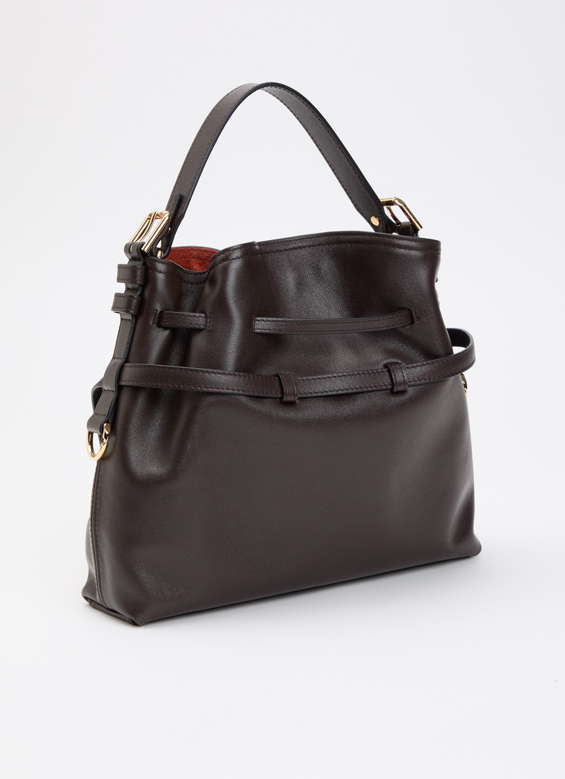 Givenchy Voyou Small schoudertas van kalfsleer - achterkant 2 chocoladebruin