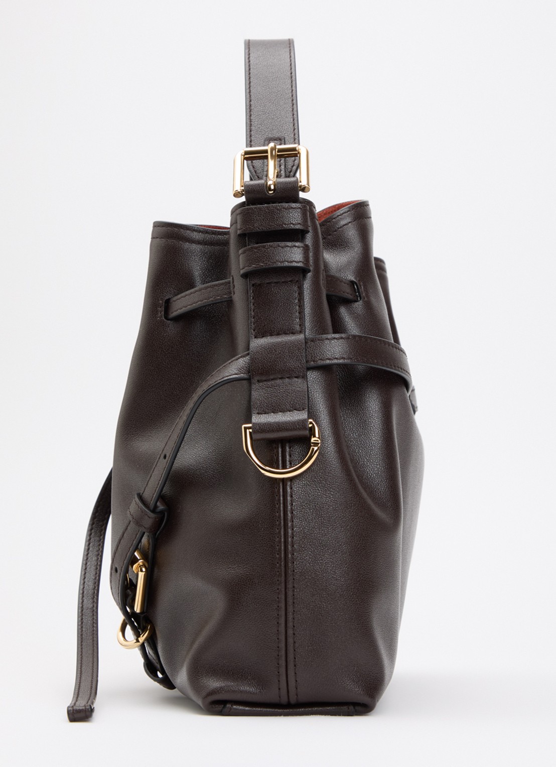 Givenchy Voyou Small schoudertas van kalfsleer - detail 4 chocoladebruin